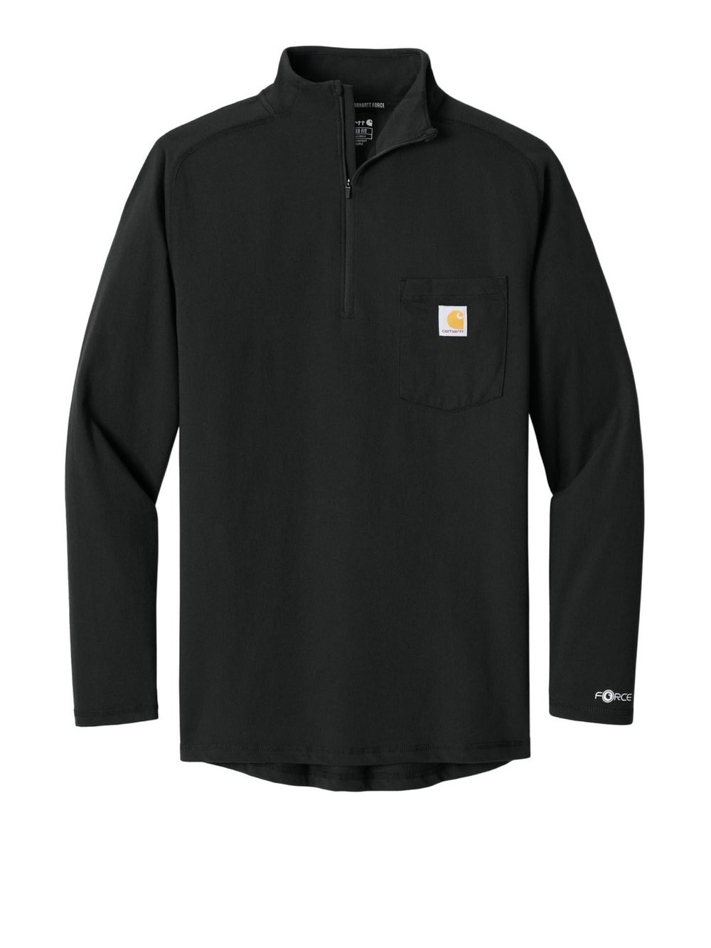 Carhartt Force® Mid Weight 1/4-Zip Long Sleeve T-Shirt - Black